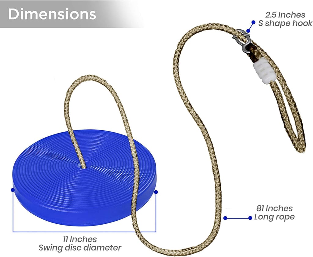 REZNOR Plastic Disc Hanging Tree Rope Swing Round Seat for Kids Children Playground Garden Outdoor Indoor Play Activity Adjustable Height, Weight Capacity? 120Kg view 2
