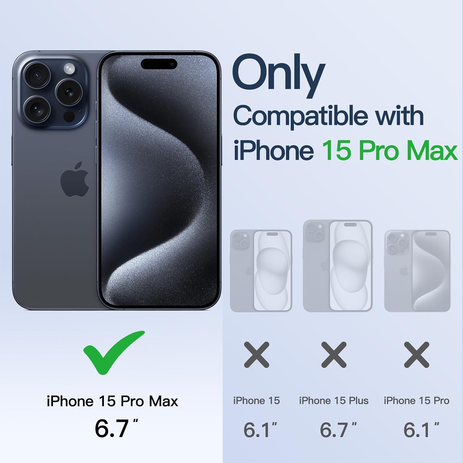 Plugtech TPU Designed for iPhone 15 Pro Max Luxury Electroplating Case [Magnetic MagSafe] [Integrated Lens Protection] Back Cover Case for iPhone 15 Pro Max (Serria Blue) view 2