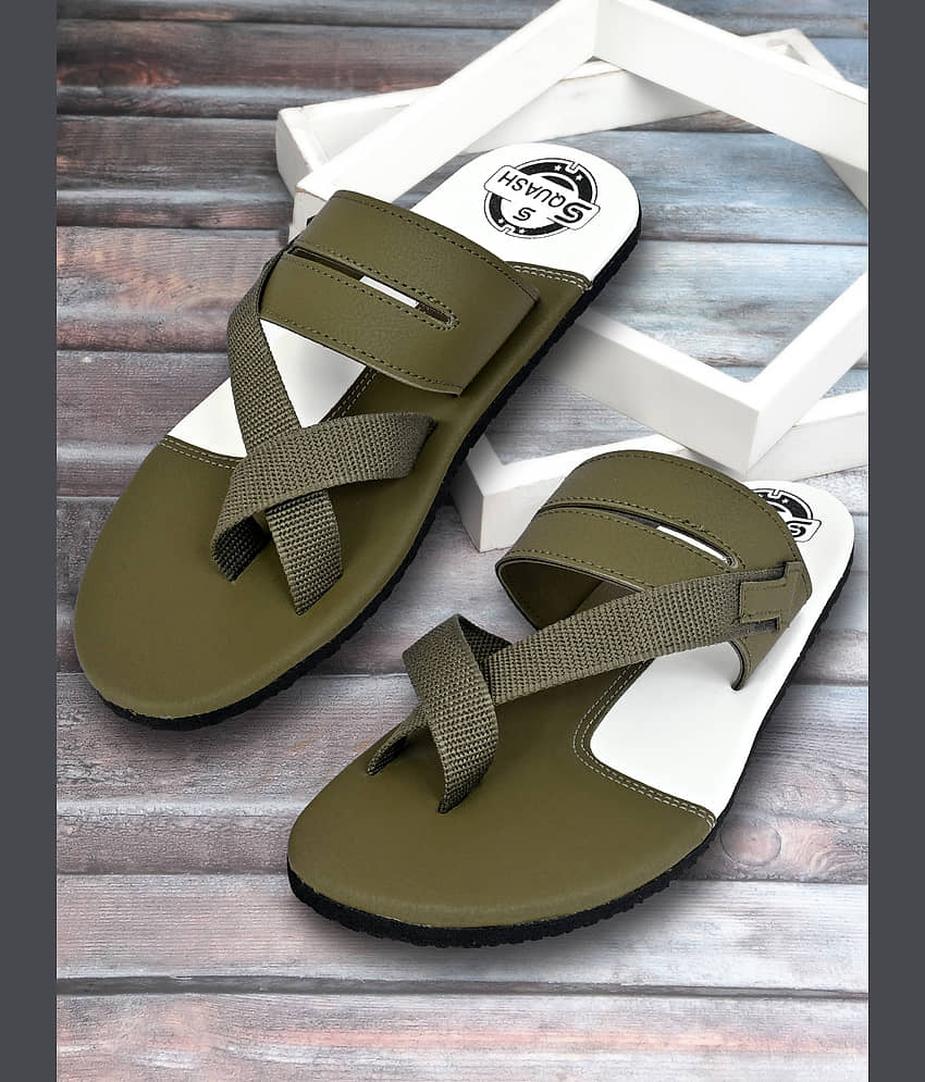 Squash - Green Men's Leather Slipper view 2