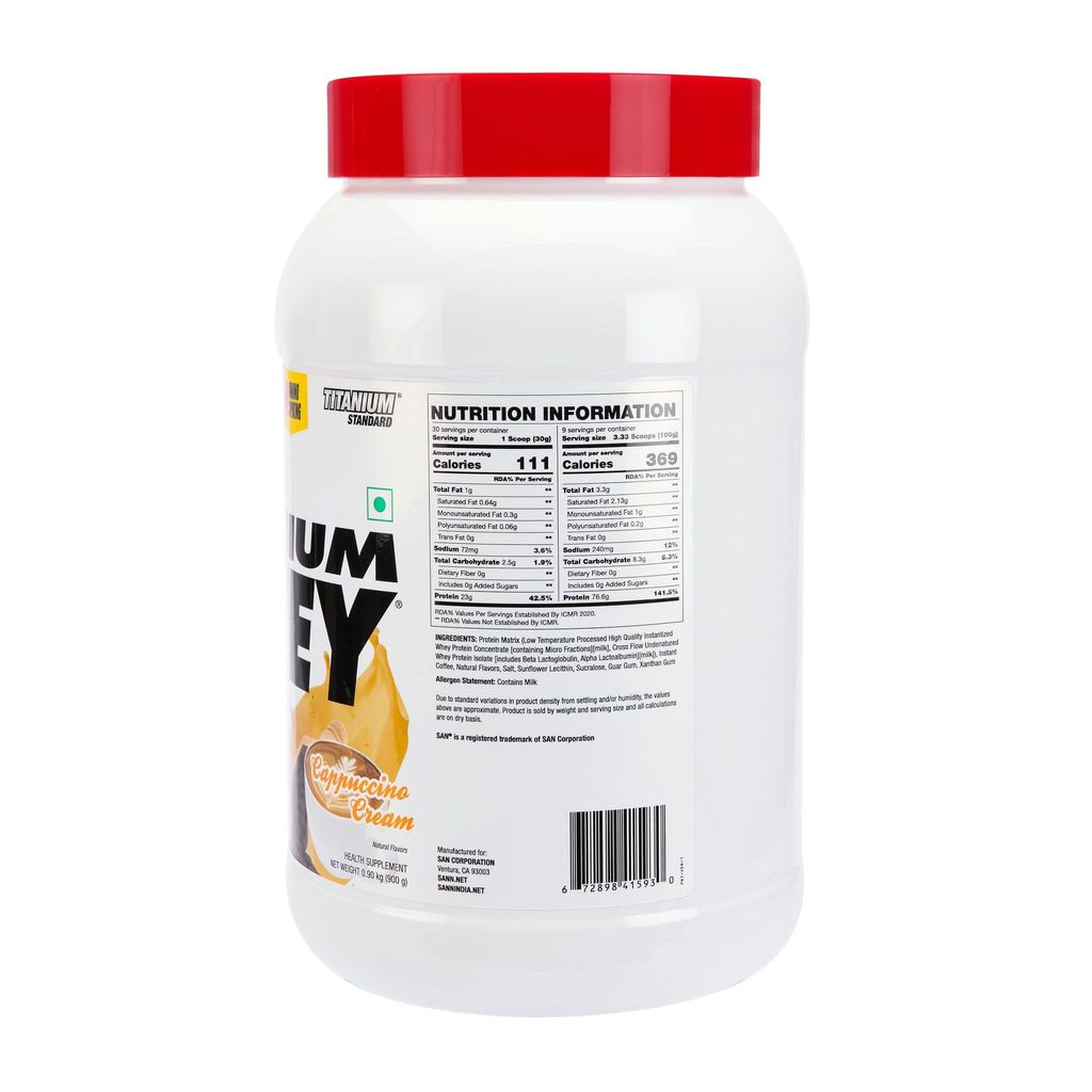 San Nutrition 100% Pure Titanium Whey Protein Powder | 23g protein | Concentrate & Isolate | view 2