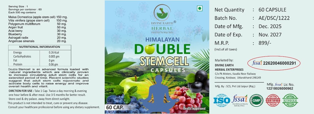 Himalayan Double Stem Cell | 60 Capsules view 2