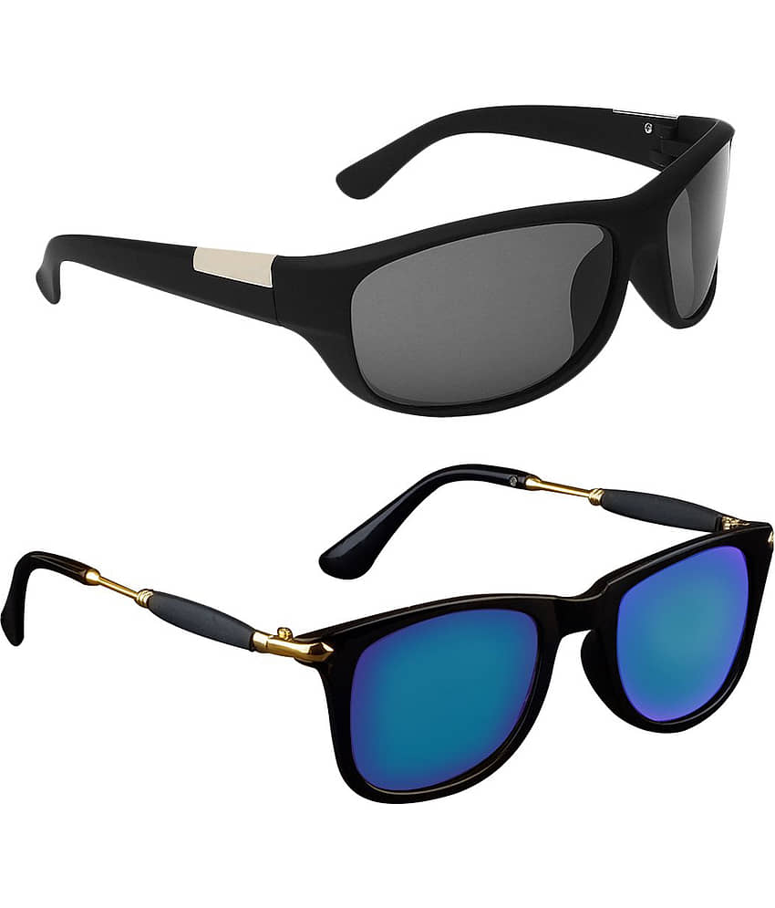 Kanny Devis - Black Rectangular Sunglasses ( Pack of 2 ) view 2