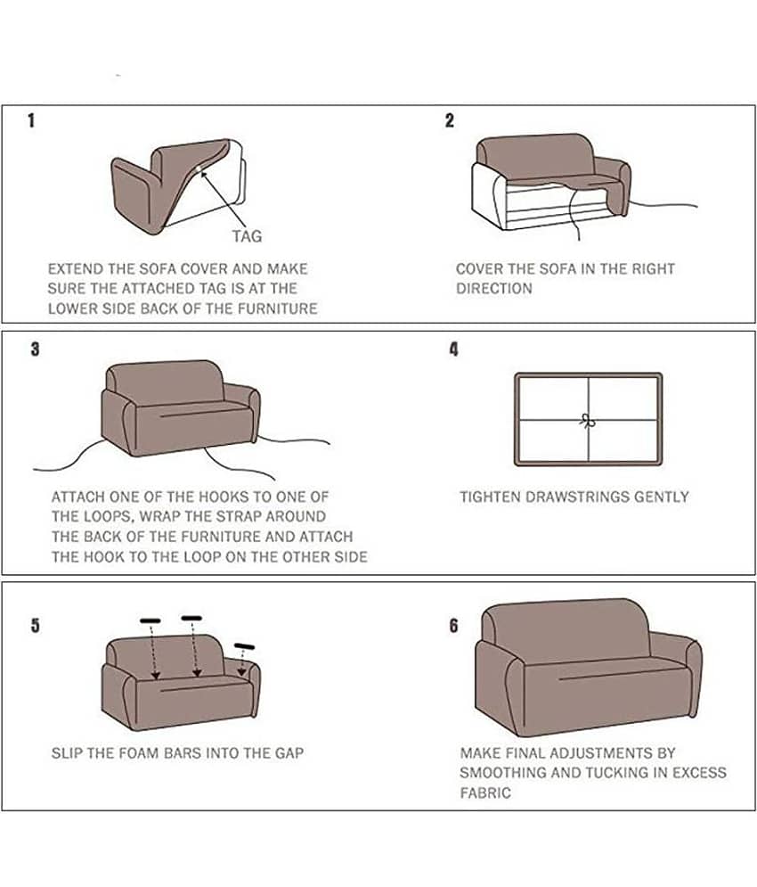 House Of Quirk 3 Seater Polyester Single Sofa Cover Set view 2