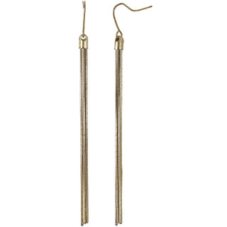 Chain Tasssel Dangler Earrings for Girls Brass Material Made in India Earrings for Women's Fashion Jewellery for Party view 2