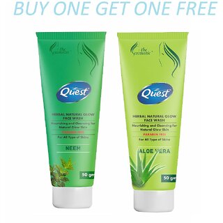 QUEST HERBAL NATURAL GLOW ALOE VERA NEEM FACE WASH( BUY ONE GET ONE FREE) view 2