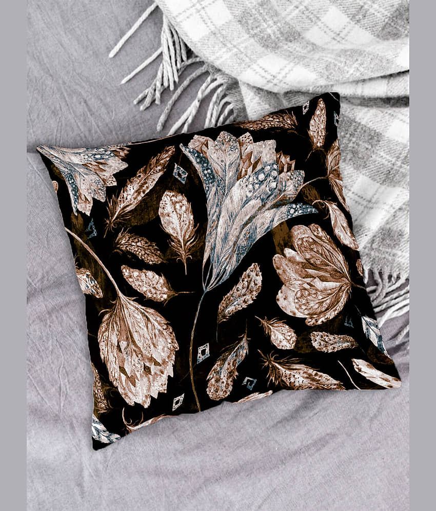Houzzcode - Water Repellent Brown Polyester Pillow Covers 40x40x3 ( Pack of 1 ) view 2