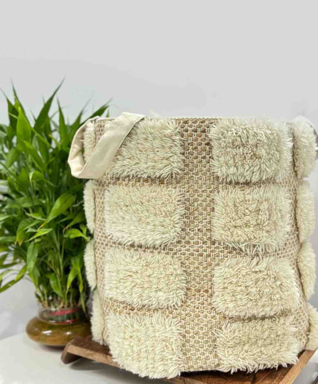 Beige Pom Pom HandBag For Women view 2