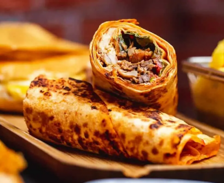 Chicken shami kebab roll