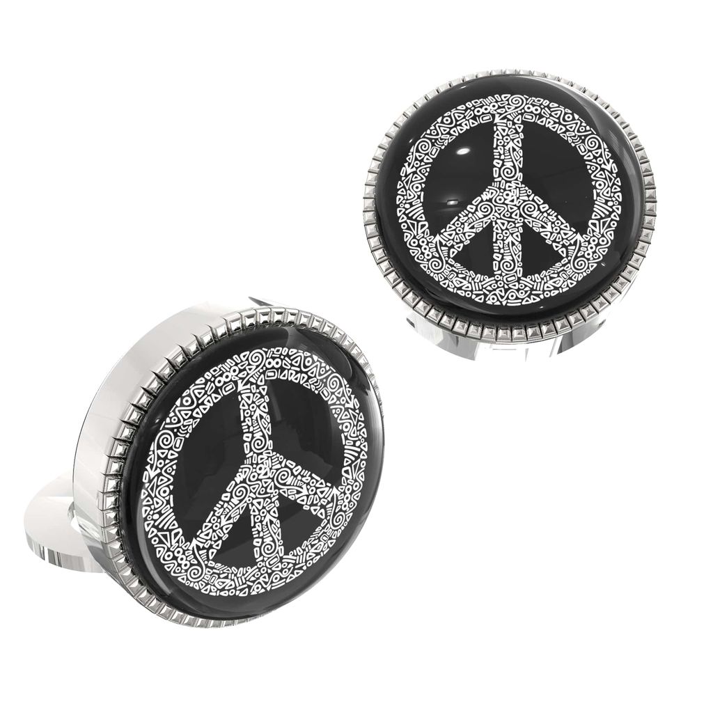 The Smart Buttons - Shirt Button Cover Cufflinks for Men - Peace Symbol Style view 2