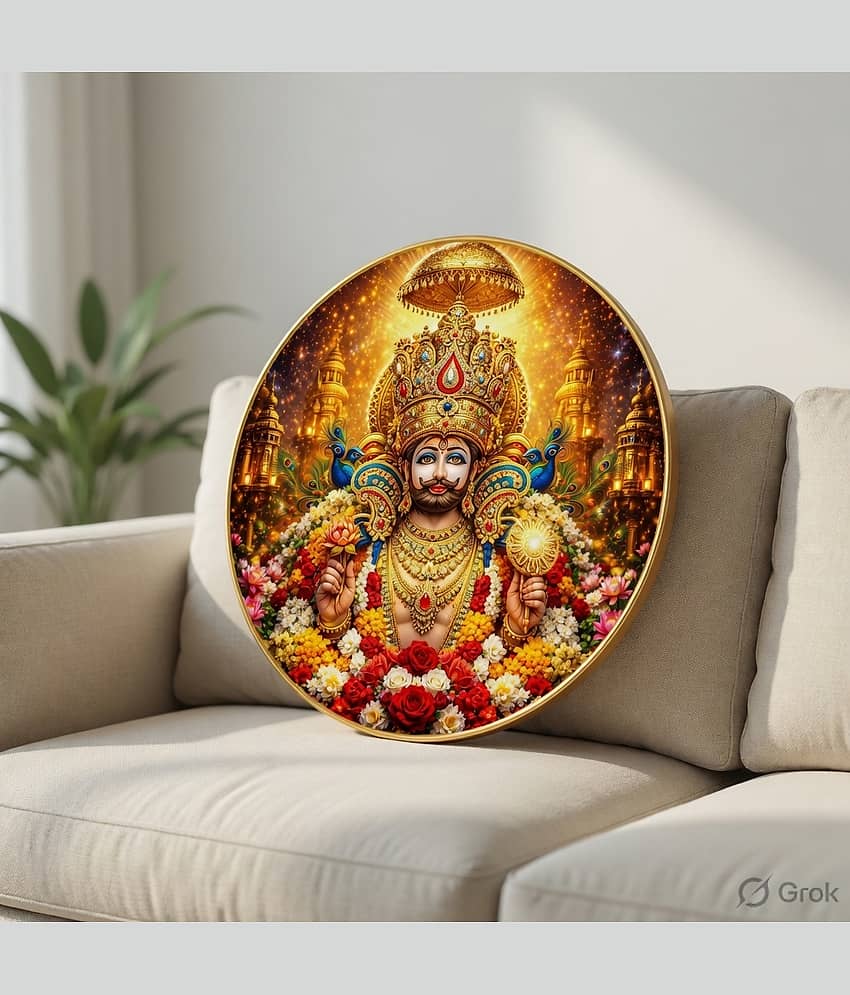 Livin'luxe Khatu Shyam Ji Royal Wall Painting with PVC Round Frame view 2