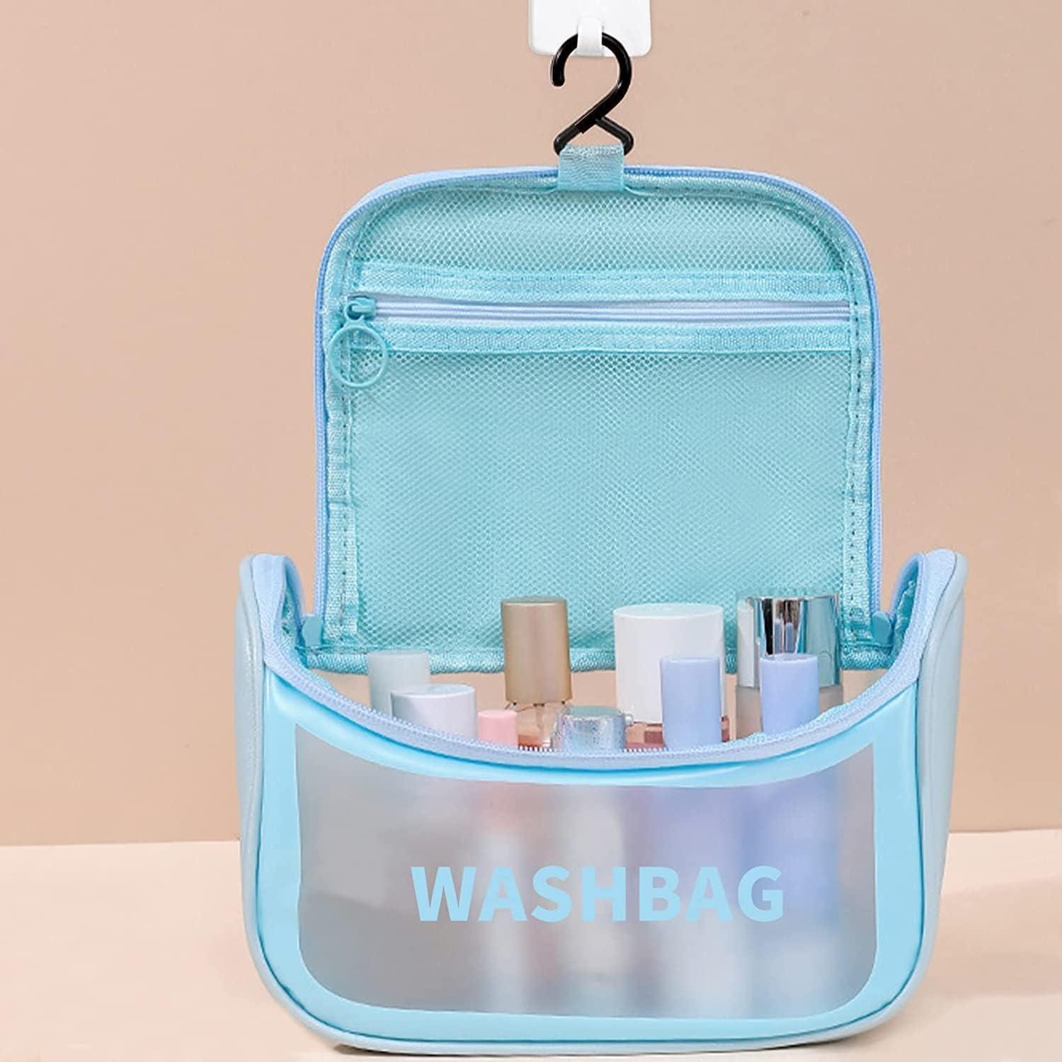 Cosmetic Pouch, Make up Bag for Home & Travel, Toiletry Bag for Cosmetics, Brushes, Accessories Makeup Bag (Pack of 1, Sky Blue) view 2
