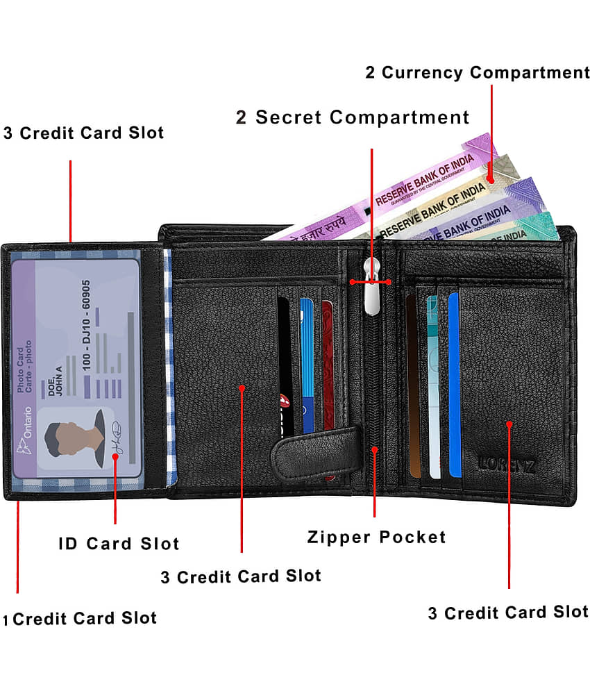Lorenz Brown 100% Leather Men's RFID Wallet ( Pack of 1 ) view 2