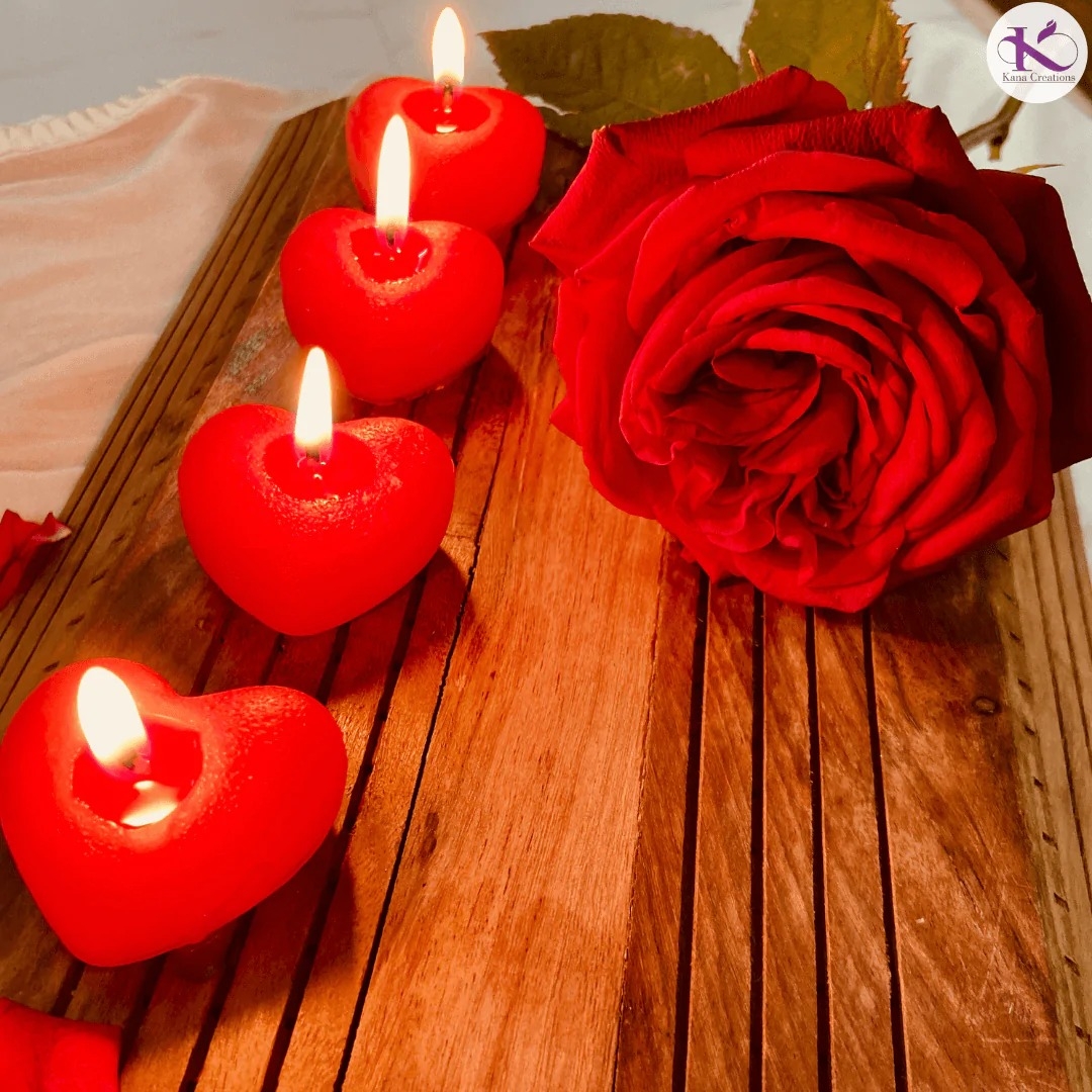 Rose Heart Candles view 2
