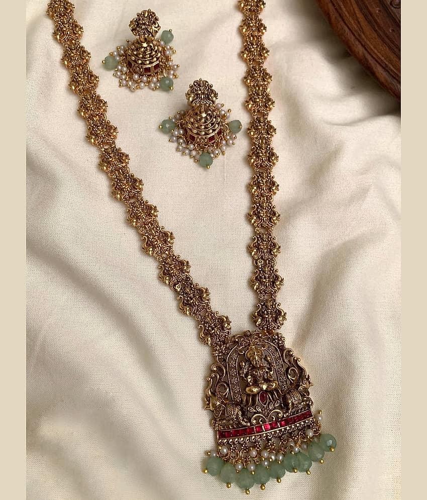 ROFARWORD Gold Brass Necklace Set ( Pack of 1 ) view 2