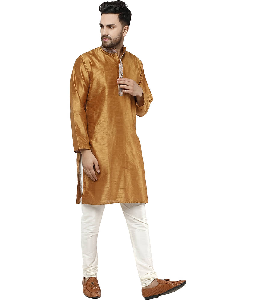 SKAVIJ Red Silk Blend Kurta Pyjama Set view 2