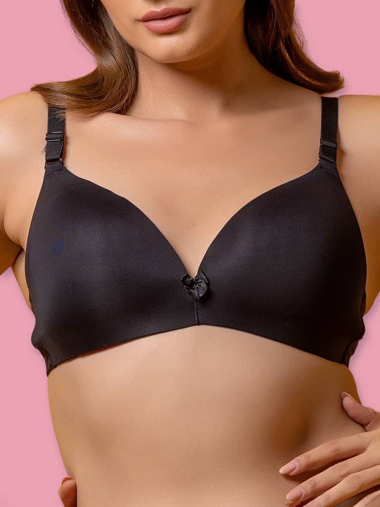Drop-Dead Soft Lycra Deep Neck Lightly Padded 3/4 Coverage Non- Wire Bra view 2