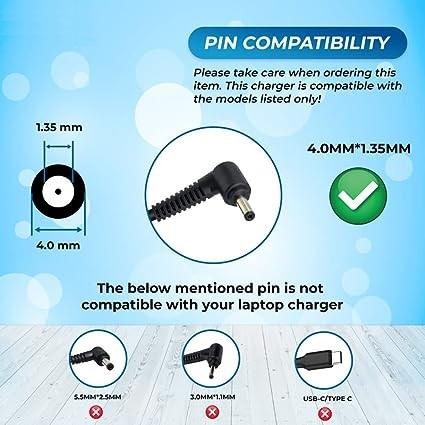 Asus Laptop Charger/Adapter 65W 19V/3.42A VivoBook (Flip) S Series , Pin Size (4.0mm * 1.35mm) -Compatible view 2