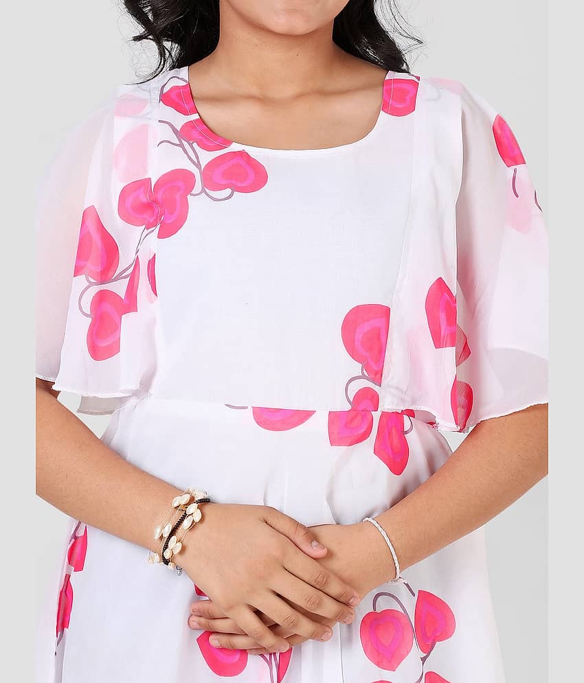 Aarya Designer Georgette Gown For Girls ( Pack of 1 , Pink ) view 2