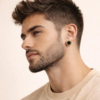 Mens Earring (Round Stud Style) view 2