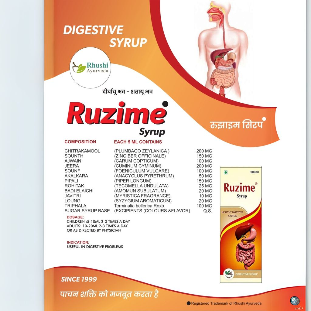 Rhushi Ayurved Ruzime Syrup - Healthy Digestive System view 2