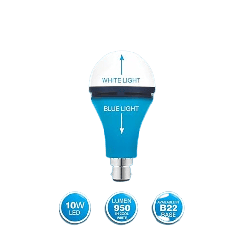 10W Up Down Glow White & Blue 3 Modes led Bulb view 2
