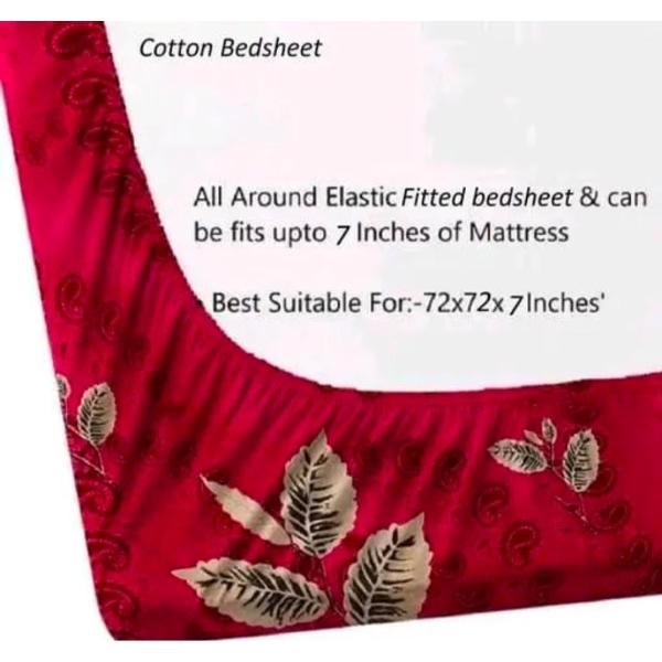 Homdazal Microfibre Abstract Queen Size (Red with Leaves) view 2