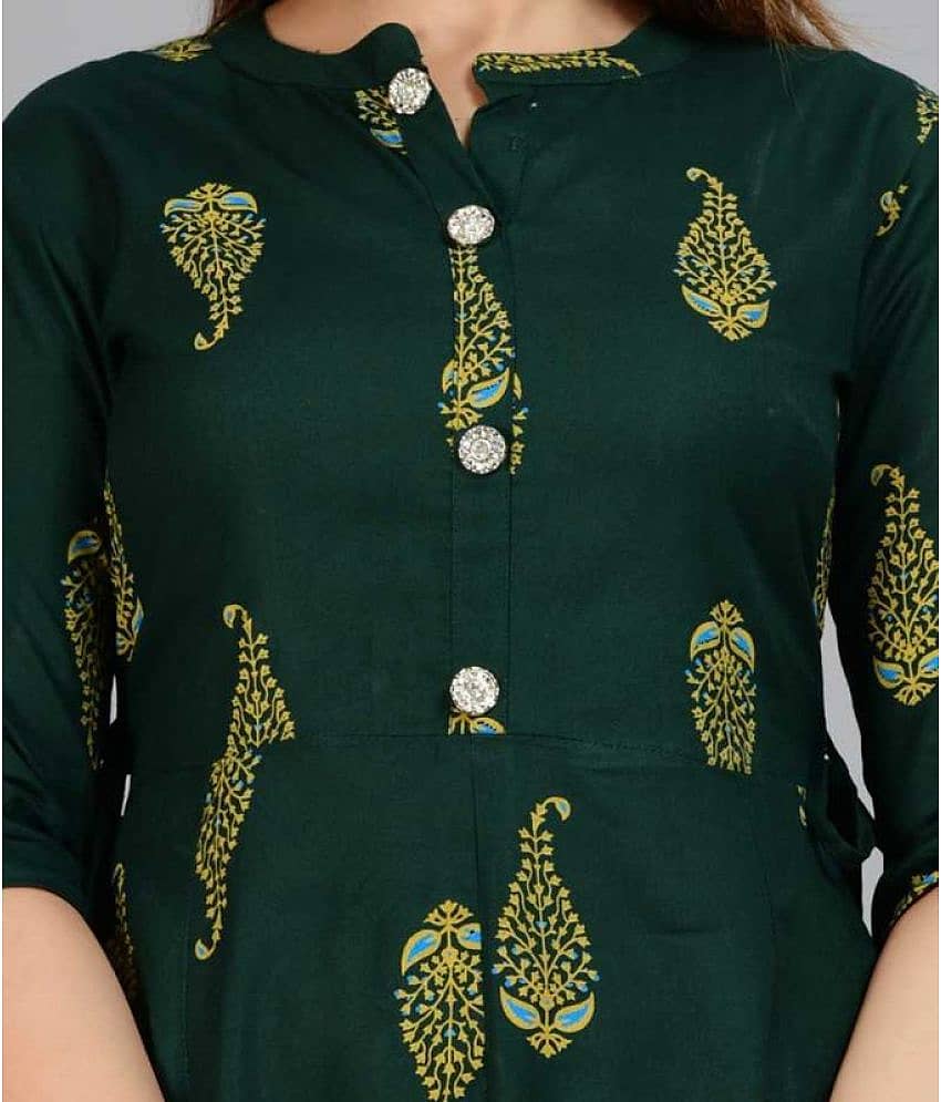 Smien - Grey Rayon Women's Anarkali Kurti ( Pack of 1 ) view 2