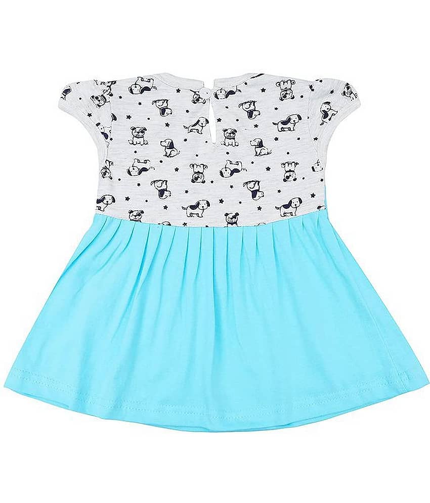 NammaBaby Baby Girls Cotton Blend Dresses ( Blue ) view 2