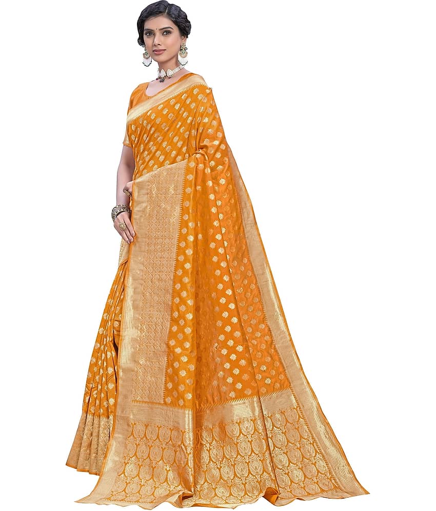 Sariya Jacquard Woven Saree With Unstitched Blouse Piece ( Multicolor ) view 2