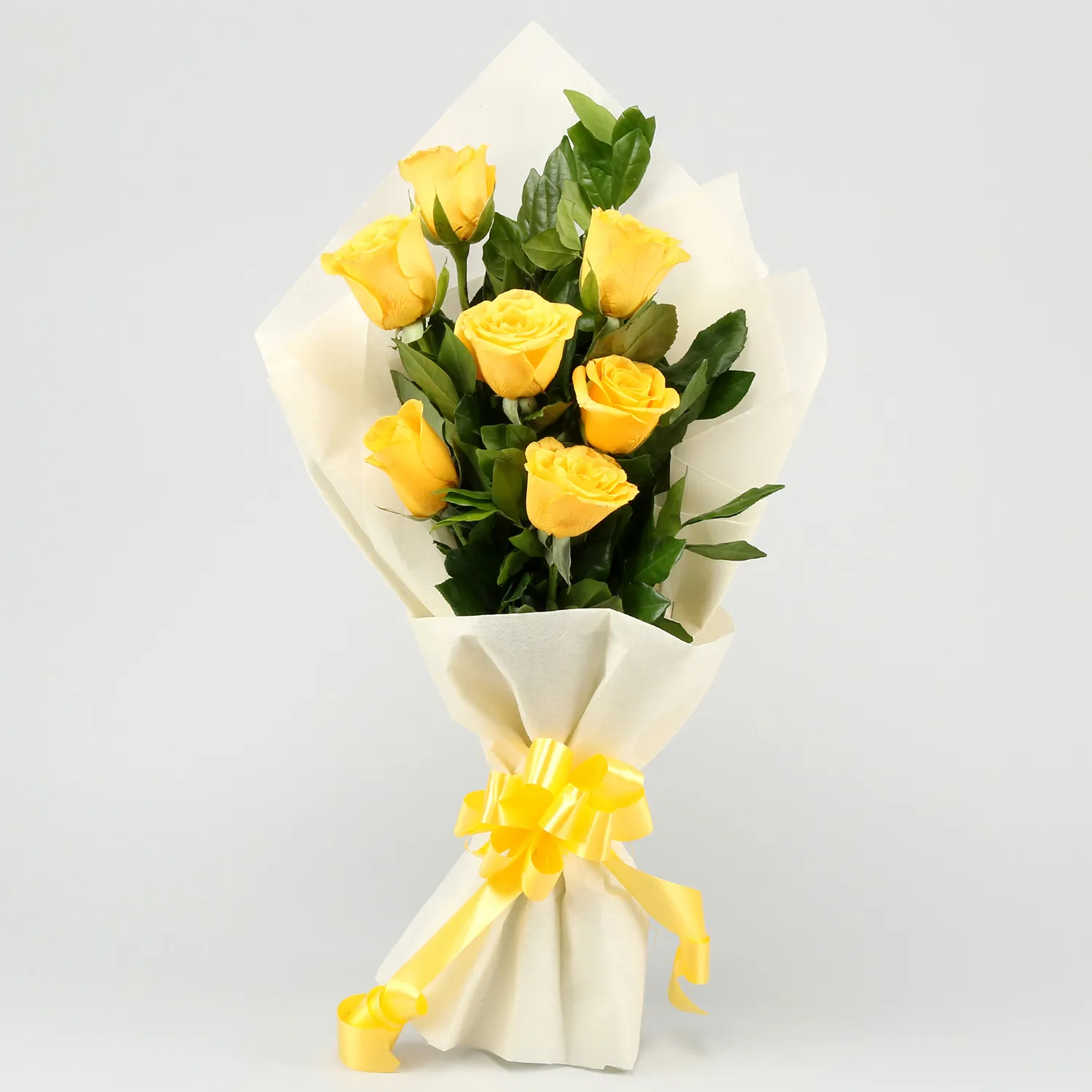 Serene Yellow Roses Bunch view 2