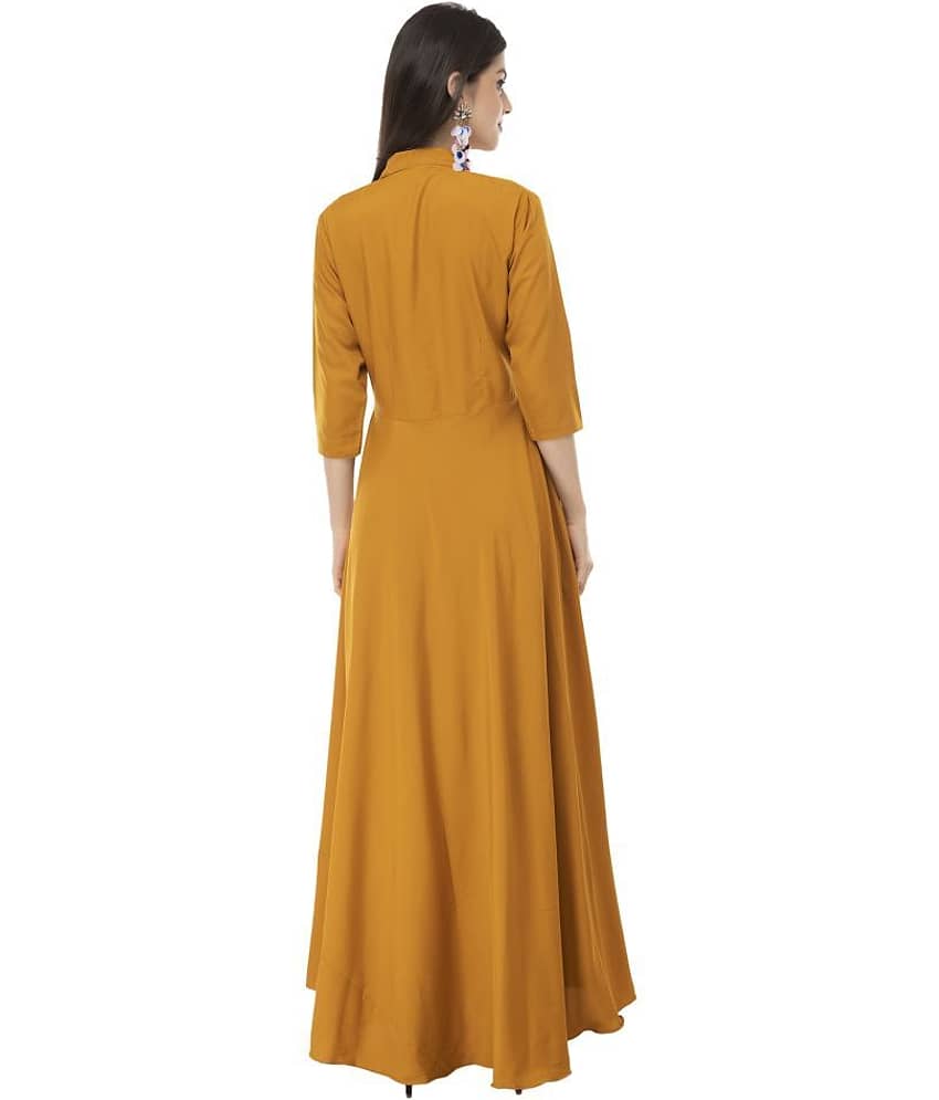 TOGZZ Women Crepe A-line Dress ( Yellow ) view 2