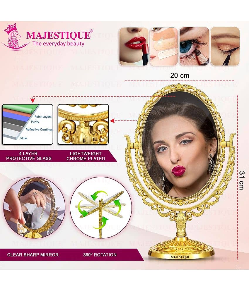 MAJESTIQUE Dual Sided Oval Compact Mirror view 2