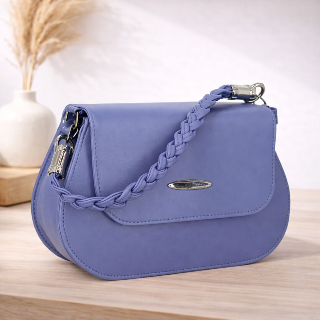 Elegant Women’s Braided Handle Sling Bag | Premium PU Leather Small Handbag | Trendy Shoulder Bag for Girls & Women