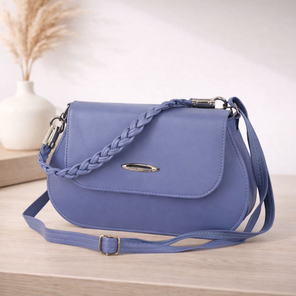 Elegant Women’s Braided Handle Sling Bag | Premium PU Leather Small Handbag | Trendy Shoulder Bag for Girls & Women view 2