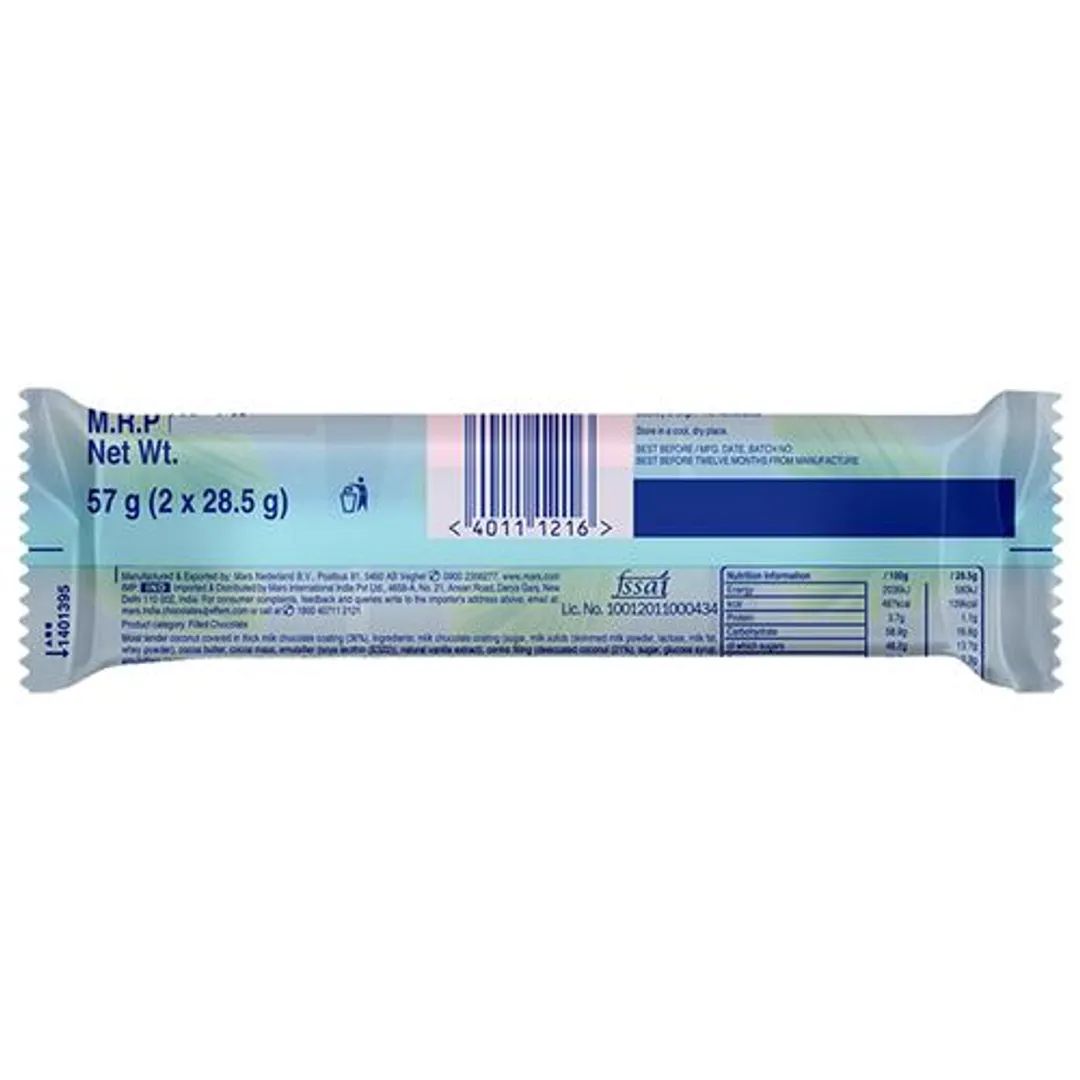 Bounty Chocolate Bar 57 Gms view 2