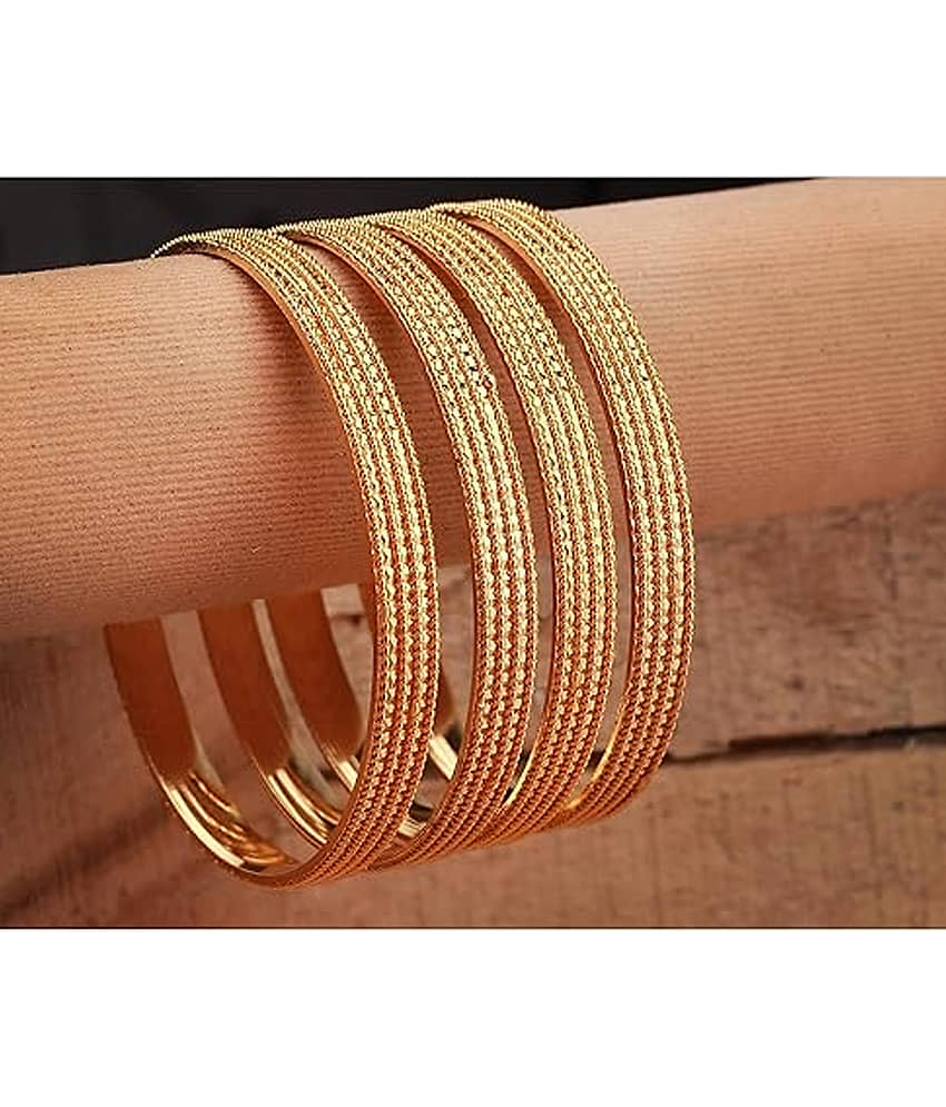 JFL - Jewellery For Less Gold Bangle Set ( Pack of 4 ) view 2
