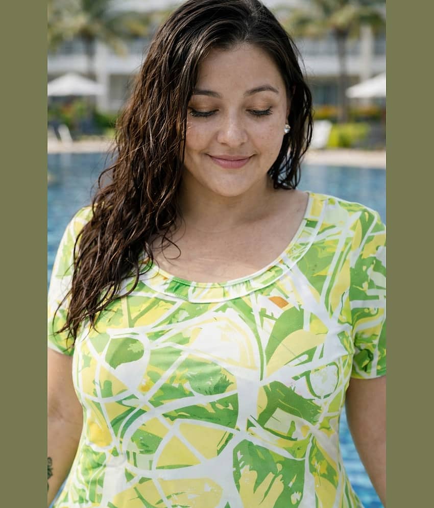 Aarika Women Nylon Bodysuit ( Green ) view 2