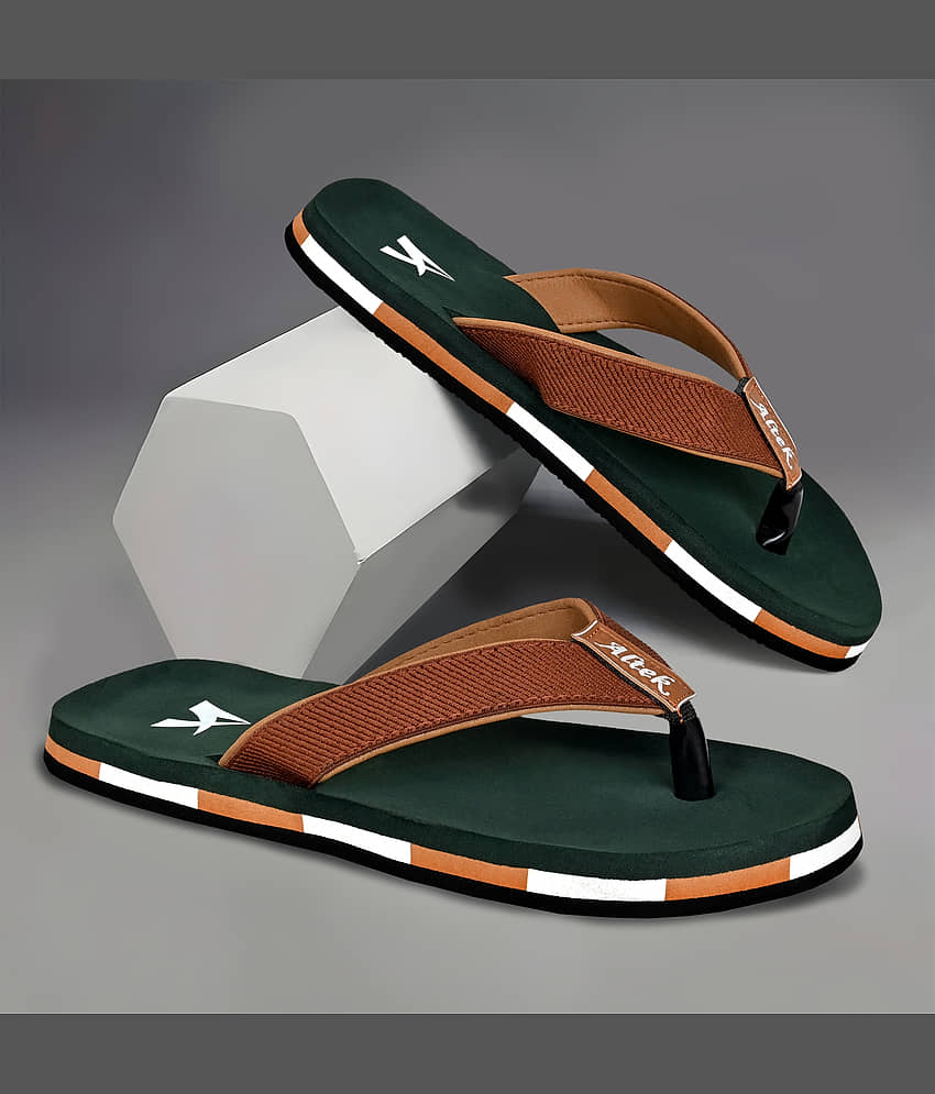 Chappal Wala Green Men's Thong Flip Flop view 2