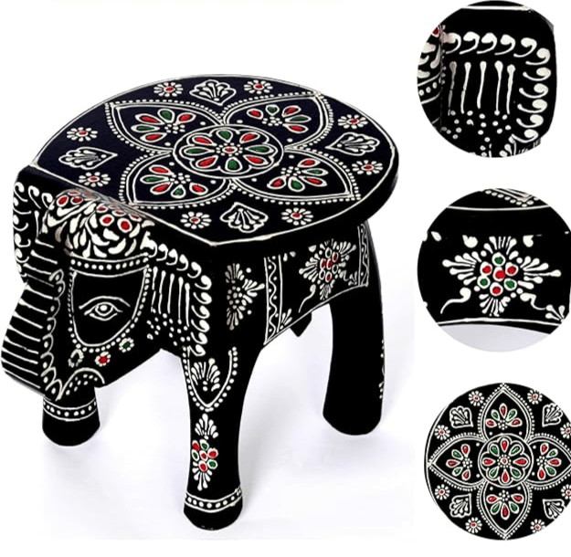 KONDAPALLI WOODEN ELEPHANT STOOL/TABLE/HOME DECOR/POOJA view 2
