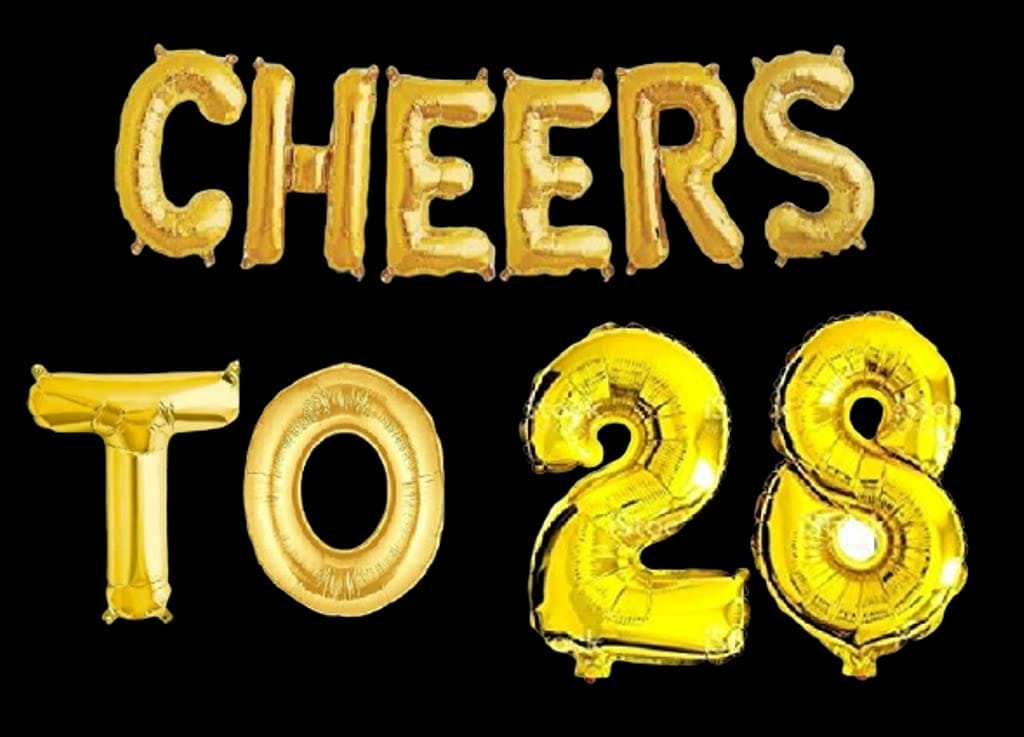 Partyzon Gold Cheers to Birthday Foil Balloon Combo Party Decoration for Anniversary Celebration 16 Inches view 2