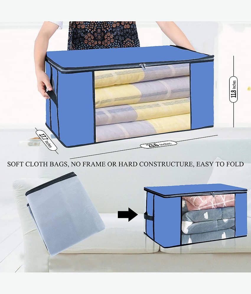 SH. NASIMA Set of 04 Underbed Storage Bag, Storage Organizer, Blanket Cover with Front Handle view 2