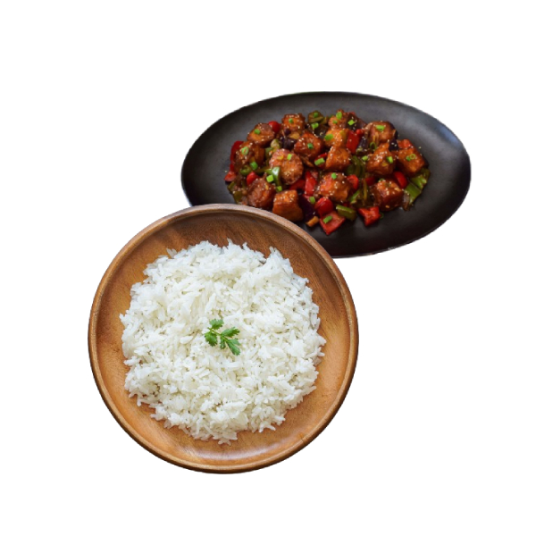 Chilli Paneer Dry With Rice Meal
