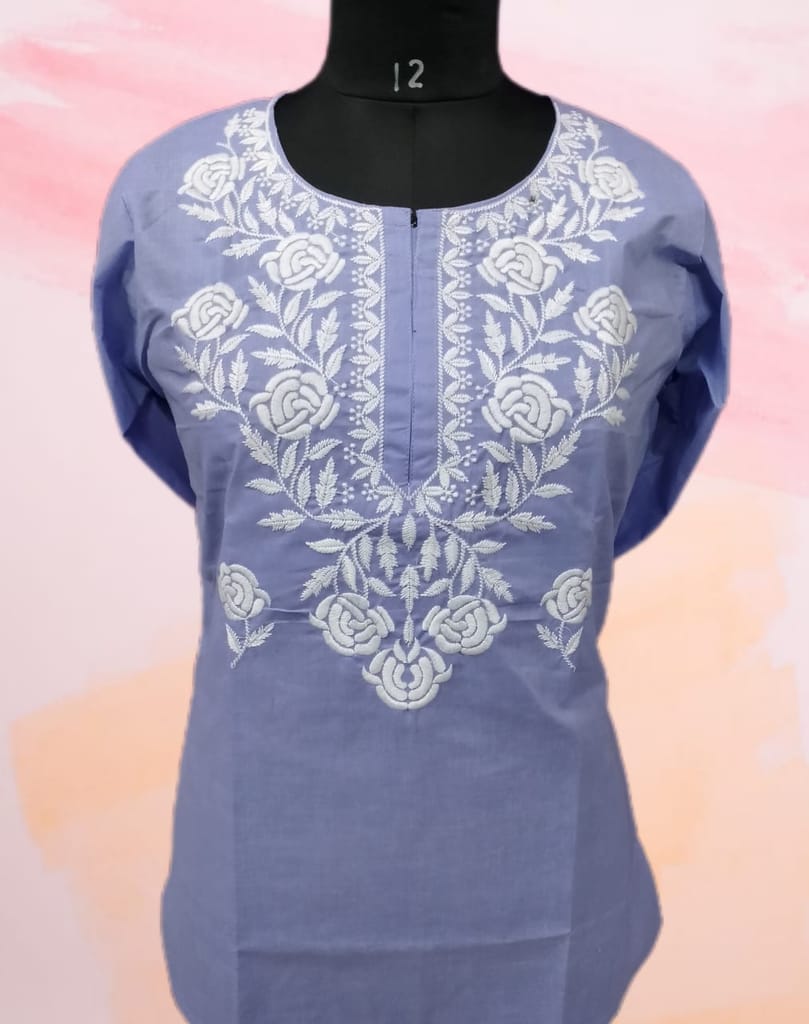 COTTON SHORT PURPLE KURTI view 2