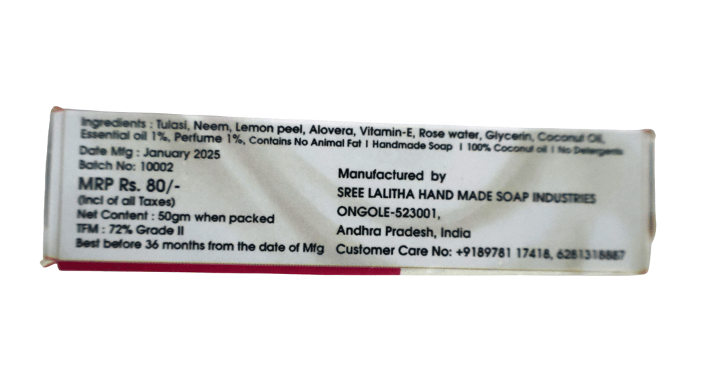 ACNE CLEAR Anti Acne Soap with Tulsi, Neem, Lemon Peel - Natural & Organic Handmade Bar view 2