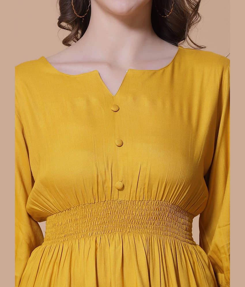 GOD BLESS Women's Viscose A-Line Top ( Yellow ) view 2