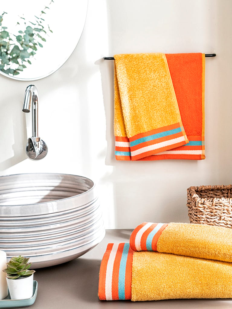 DDecor 100% Premium Cotton Hand Towel | Plain Dual Color 500TC | Zero Twist with High Absorbency | Perfect for Everyday Use | Zest Collection | 40 CM X 60 CM