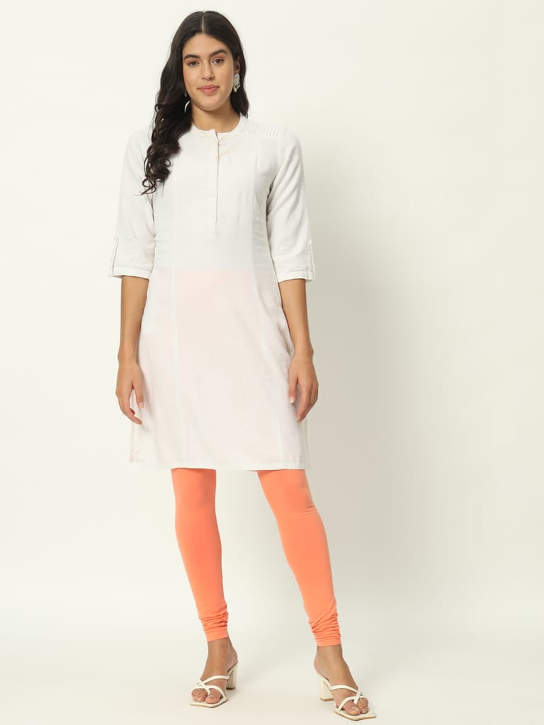 SOFT COLORS Women's Skinny Fit Ethnic Wear Churidar Leggings (Peach) view 2