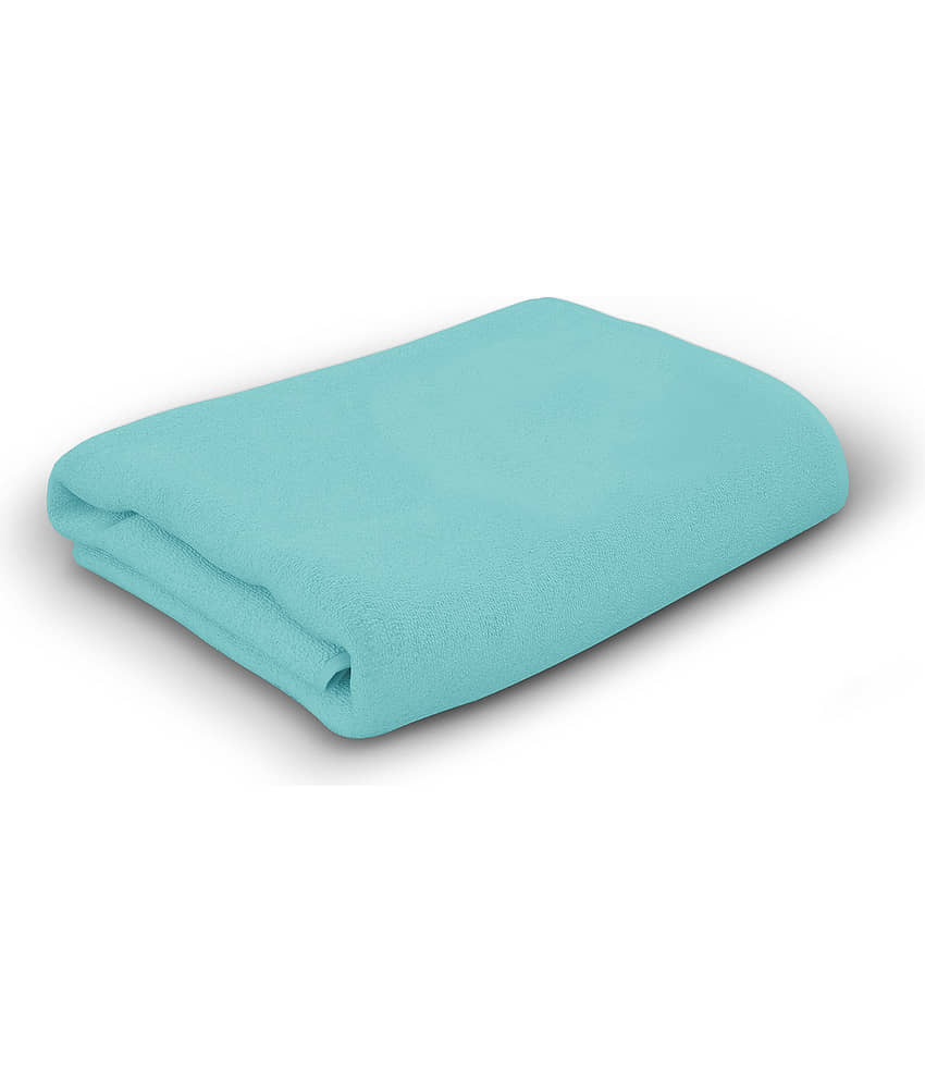 GrihaLakshmi - Cotton Turquoise Solid Bath Towel ( Pack of 1 )