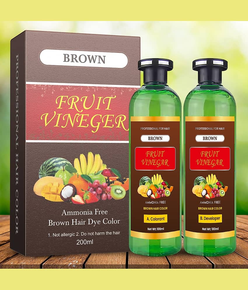 WRIXTY Fruit Vinegar Hair Colour Gel Dark Brown Instant Smooth Shiny Hair Long Lasting Grey Coverage
