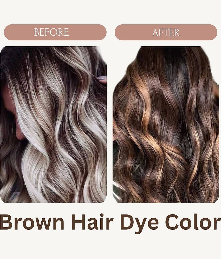 WRIXTY Fruit Vinegar Hair Colour Gel Dark Brown Instant Smooth Shiny Hair Long Lasting Grey Coverage view 2